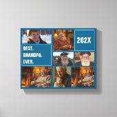 Bester Opa ever Fotocollage und individueller Text Leinwanddruck (Vorderseite)