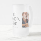 Bester Opa ever Frosted Minimalist Foto Bier Mattglas Bierglas (VorderseiteRechts)