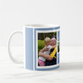 Bester Opa Ever Großvater 5 Foto Collage Blau Kaffeetasse (Links)