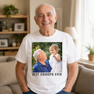 Bester Opa Ever Großvater und Baby-Foto    T-Shirt