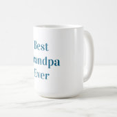 Bester Opa Ever in blauer Schrift Kaffeetasse (VorderseiteRechts)