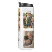 Bester Opa Ever Minimalist 5 Foto Collage Thermosbecher (Nach rechts gedreht)