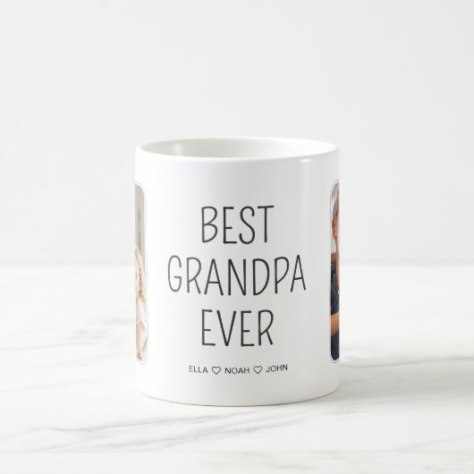 Bester Opa Ever Minimalistische Fotocollage Kaffeetasse (Mittel)