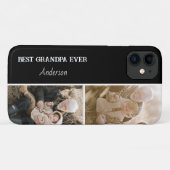 Bester Opa Ever Modern 2-Foto-Collage Case-Mate iPhone Hülle (Rückseite (Horizontal))