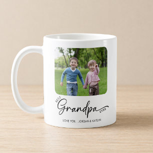 Bester Opa Ever Moderne Schrift 1 oder 2 Fotos Kaffeetasse