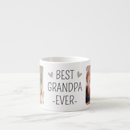 Bester Opa Ever Moderne Schwarze Minimalistische F Espressotasse (Vorderseite)
