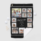 Bester Opa ever Multi 12 Foto Collage Raster Golfhandtuch (Insitu)