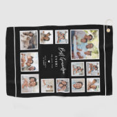 Bester Opa ever Multi 12 Foto Collage Raster Golfhandtuch (Horizontal)