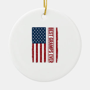 Bester Opa ever Patrioten-Flagge Vektor Design_1 Keramik Ornament
