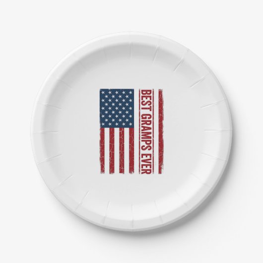 Bester Opa Ever Patriotische Flagge Vektor Design_ Pappteller (Vorderseite)
