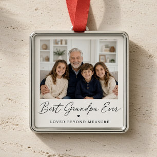 Bester Opa Ever Personalisiertes Enkelkinder-Foto Ornament Aus Metall