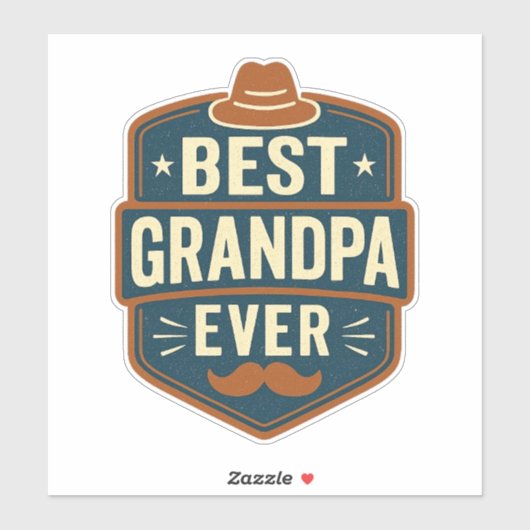 Bester Opa ever Retro-Abzeichen Aufkleber (Blatt)