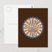Bester Opa ever Retro-Abzeichen Postkarte (Vorne/Hinten)