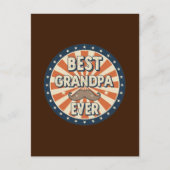 Bester Opa ever Retro-Abzeichen Postkarte (Vorderseite)