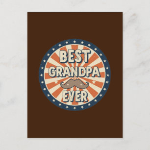 Bester Opa ever Retro-Abzeichen Postkarte