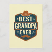 Bester Opa ever Retro-Abzeichen Postkarte (Vorderseite)