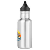 Bester Opa Ever Retro-Sonnenuntergangs-Design Edelstahlflasche (Rechts)