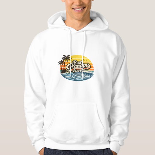 Bester Opa Ever Retro-Sonnenuntergangs-Design Hoodie (Vorderseite)