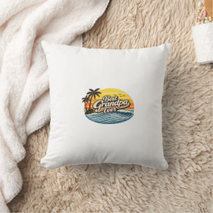 Bester Opa Ever Retro-Sonnenuntergangs-Design Kissen