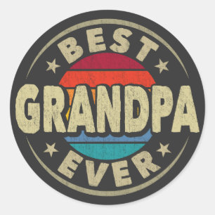 Bester Opa Ever Retro Vintage Opa-Geschenk Runder Aufkleber