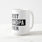 Bester Opa ever Schwarz-Weiß-Tasse Kaffeetasse (VorderseiteRechts)