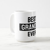 Bester Opa ever Schwarz-Weiß-Tasse Kaffeetasse (Vorderseite Links)