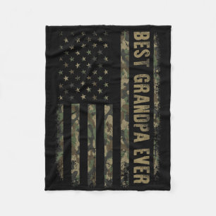 Bester Opa Ever Tarnung Amerikanische Flagge Vater Fleecedecke