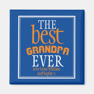 Bester Opa Ever Typografie Blau Magnet