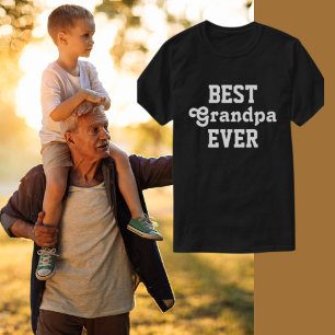 Bester Opa ever zum Vatertag Schwarz-Weiß-Text T-Shirt
