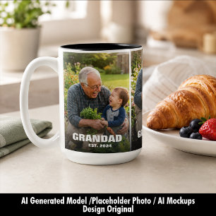Bester Opa Fettgedruckte Fotocollage Zweifarbige Tasse