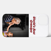 Bester Opa Foto bordeauxroter Text Case-Mate iPhone Hülle (Rückseite (Horizontal))