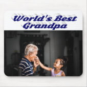 Bester Opa-Foto dunkelblauer Text Mousepad (Vorne)