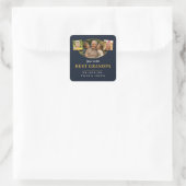 Bester Opa Großvater Gruß 3 Foto Quadratischer Aufkleber (Tasche)