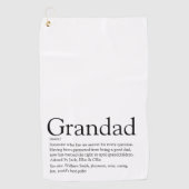 Bester Opa, Großvater, je Definition Golfhandtuch (Vorderseite)