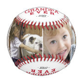 Bester Opa Herz 4 Foto Collage Baseball (Vorderseite)