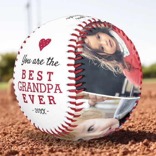 Bester Opa Herz 4 Foto Collage Baseball
