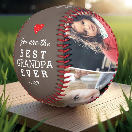 Bester Opa Herz 4 Foto Collage Baseball