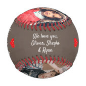 Bester Opa Herz 4 Foto Collage Baseball (Rückseite)