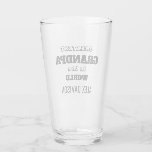 Bester Opa im Weltnamen Glas (Rückseite)