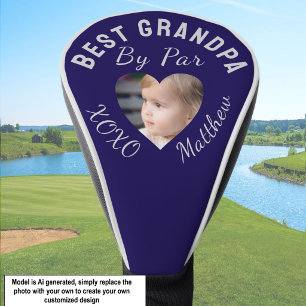 Bester Opa Individuelles Kinderfoto Blau Golf Headcover