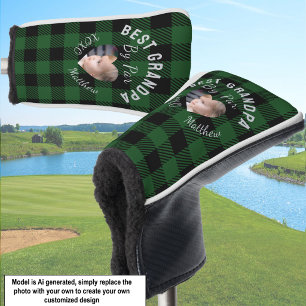 Bester Opa, individuelles Kinderfoto, grüner Buffa Golf Headcover