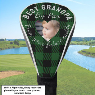 Bester Opa Individuelles Kinderfoto Grünes Büffel- Golf Headcover