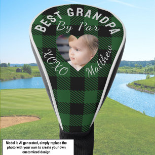 Bester Opa Individuelles Kinderfoto Grünes Büffel- Golf Headcover