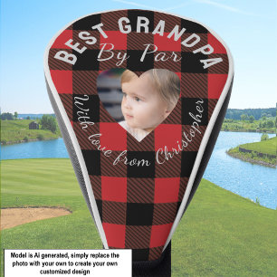 Bester Opa Individuelles Kinderfoto Roter Buffalo Golf Headcover