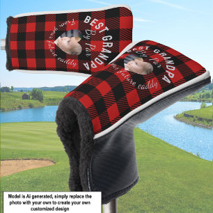 Bester Opa Individuelles Kinderfoto Roter Buffalo Golf Headcover