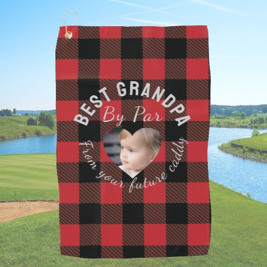 Bester Opa, individuelles Kinderfoto, rotes Büffel Golfhandtuch