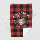 Bester Opa, individuelles Kinderfoto, rotes Büffel Golfhandtuch (Insitu)