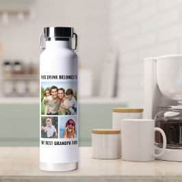 Bester Opa je 3 Foto Trinkflasche