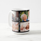 Bester Opa je 6 Foto Custom Collage schwarz Kaffeetasse (Vorderseite Links)