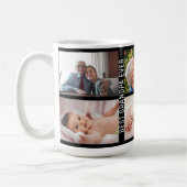 Bester Opa je 6 Foto Custom Collage schwarz Kaffeetasse (Links)